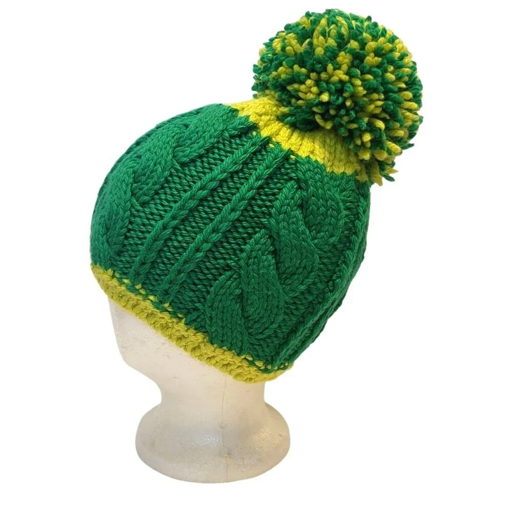 Bogner Cable Knit Pom Beanie Virgin Wool Alpine Hat